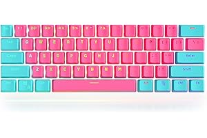 Guffercty kred 61 Keycaps 60 Percent Miami Keycaps Set PBT Ducky Keycap Backlit OEM Profile with Key Puller for Cherry MX Swi