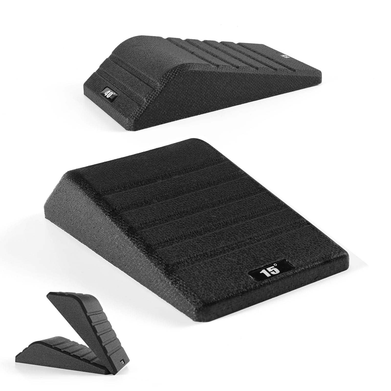 Photo 1 of Squat Wedge Block 2PCS Non Slip Professional Ramp - 550 LBS Weight Capacity - Slant Board for Calf Stretching - Calf Stretcher Slant Board - Yoga Blocks (Black)
