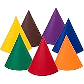 Liatunou Men Women 7 Colors Felt Cone Hats, Colorful Gnome Costume Accessories Witch Dwarf Cone Hat for Adults Halloween Cosplay Christmas Birthday Party