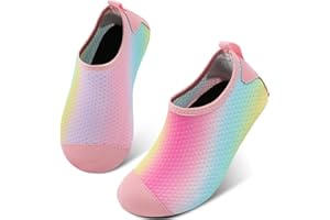 Scurtain Kids Toddler Water Shoes Barefoot Quick-Dry Aqua Socks for Boys Girls Baby with Non-Slip Rubber Sole
