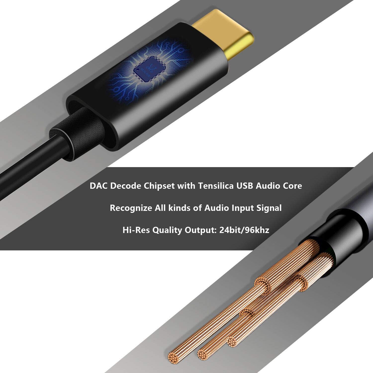 USB C to 3.5mm Aux Cable, Twinkk USB C Male to 3.5mm Male Car Stereo Aux Adapter Cord Speaker Headphone Audio Cable Compatible Google Pixel 3/3 XL/2 XL, Huawei Mate 20 Pro and More (Black)