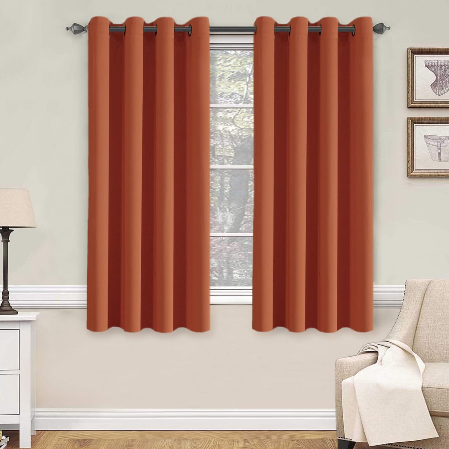 Best kitchen curtains with grommets green or orange