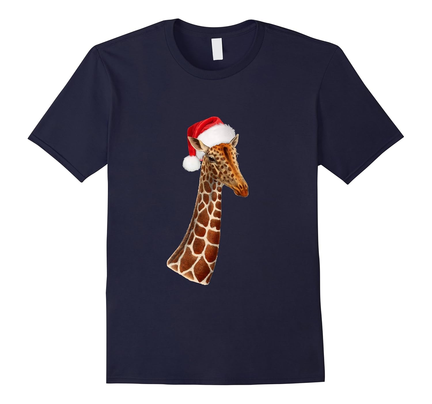 Giraffe With Santa Hat Christmas T-shirt-ANZ