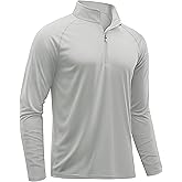 TACVASEN Men's Long Sleeve Athletic Shirts 1/4 Pullover Zip Sun Protection Rash Guard UPF 50+ Outdoor Running T-Shirts