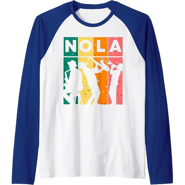 T-shirt Unisexe New Orleans Skyline Typography Mardi Gras - Marque Threadrock - 100% Coton - Manches 3/4 - Neuf Avec Étiquettes