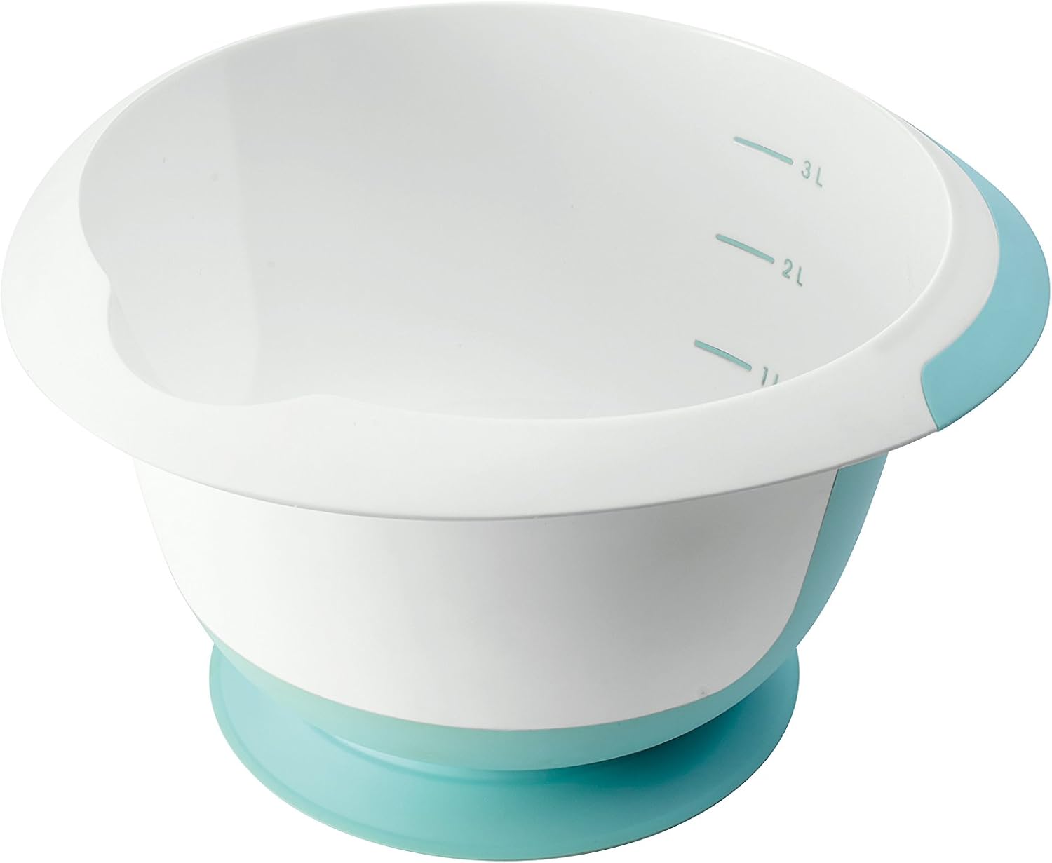 keeeper Mixing Bowl with Suction Cup and Non-Slip Surface, BPA-Free Plastic, 3.5 Litre, Mariella, Mint Green/White - Image 4