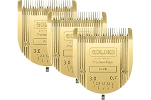 COSYONALL Adjustable Dog Grooming Clipper 5-in-1 Blade Compatible with WAHL Professional Animal Clipper Arco, Bravura, Chromado, Creativa, Figura, and Motion Pet, Dog, and Horse (Gold/3pc)