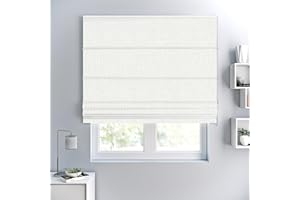 Hiifroy Roman Shades for Windows, Heat Blocking and Room Darkening Roman Blinds for Home Living Room Door Bedroom, Easy to Install, Beige 46" W x 52" H