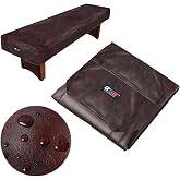 GSE Heavy-Duty Leatherette Shuffleboard Table Cover, Brown, 12' | Wrinkle-Free Leatherette, Encryption Cloth Back, 148" x 25", for Most 12 ft Shuffleboard Tables