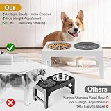 Polegas 3-in-1 Elevated Dog Bowl Stand with Slow Feeder White view 5