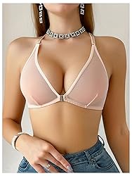 SOLY HUX Women's Sheer Mesh Through Bra Sheer