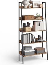 VASAGLE 5-Tier Ladder Shelf Narrow 30x80 cm Rustic Brown Ink Black LLS129B01