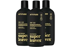 ATTITUDE Men's Shampoo and Conditioner 2-in-1, Made in Canada, Volumizing for Thin Hair, With Rosemary and Rice Protein, 97% 