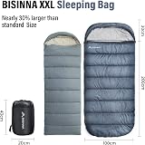 BISINNA XXL Wide Sleeping Bag 230x100cm 3-4 Season Plus Size Warm Waterproof view 2