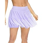 Cute Pleated Skirts for Women, High Waisted Tulle Skirts Princess with Seamless Shorts