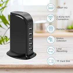 WiFi USB Charger Hidden Camera, Indoor Security Spy