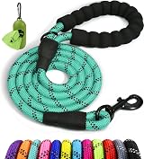 Taglory Rope Dog Lead with Padded Handle 1.0 cm 1.5 m Reflective Turquoise