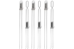 BBQ-AID Premium Barbecue Metal Skewers for Kabobs with Quick Release - Double Pronged, Stainless Steel Metal Skewers for Grilling - Kebab Skewers, Shish Kabob Skewers, Kabob Sticks, Veggies & More