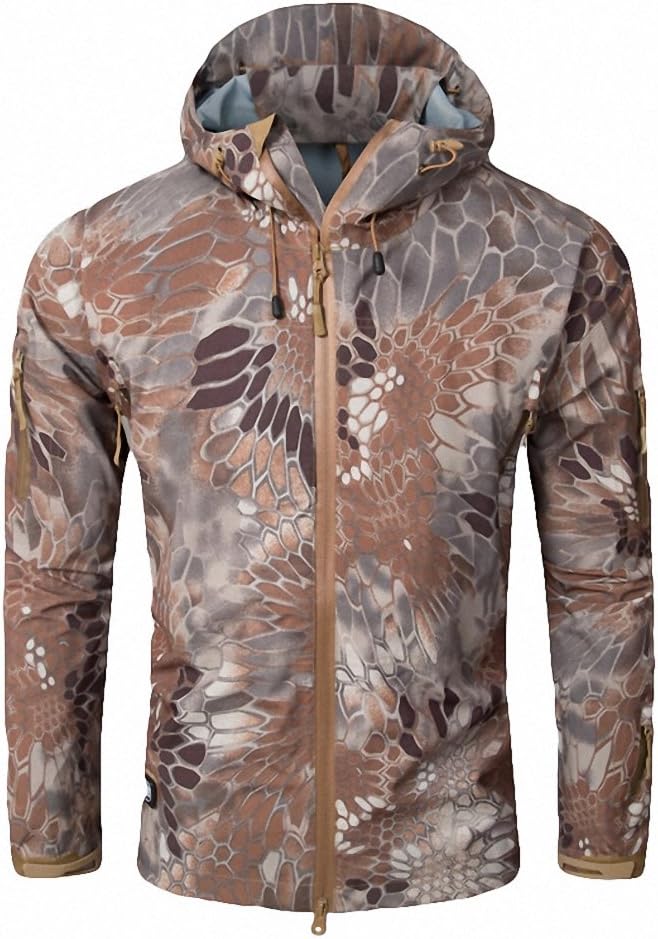 Hardshell Camouflage Men Windbreaker Clothes, Military Waterproof Army Autumn Jacket, Tactical Multicam Coat for Men SAND M