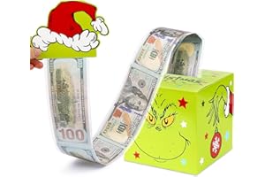 DAZONGE Christmas Gifts for Party, Xmas Money Holders for Cash with 100 pcs Transparent Bags, Christmas Money Pull Pouch for Adults Gifts