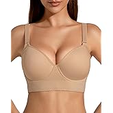 QDN Bras for Women Wireless Bralettes for Women Push Up Womens Bras Supportive Deep V Comfortable Bra