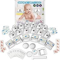 Eco-Baby Child Safety Magnetic Cabinet and Drawer Locks for Proofing Kitchen 12 Pack Child Latches