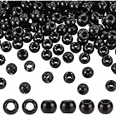 OLYCRAFT 200pcs 8x6mm Black Glass Beads with 3.5mm Hole Rondelle Round Black Crystal Spacer Beads for Bracelet Necklace Jewelry Making DIY Crafts