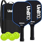 UNB10 Pickleball Paddles Set of 2, USAPA Approved Carbon Fiber Pickleball Paddles 16mm Set, Pickleball Paddle for Men and Women, Lightweight Pickleball Rackets Including 4 Pickle Balls & Bag