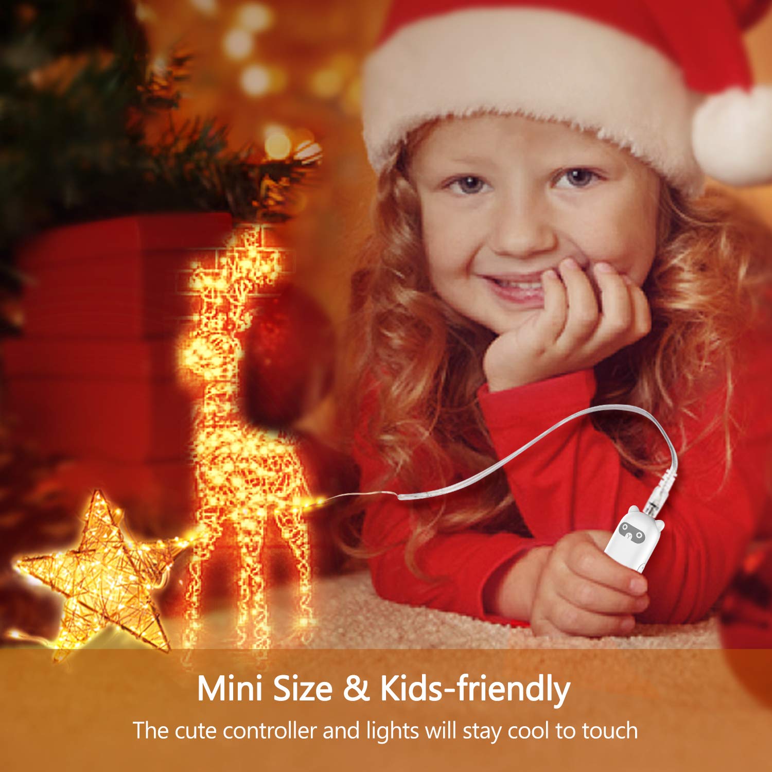 TECBOSS Rechargeable Led String Lights, 2 Pack 50 LED 16.4Ft String Fairy Lights, Battery Operated Lights for Wedding Party Home Garden Bedroom Outdoor Indoor Wall Decorations Christmas Decor