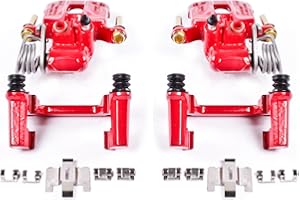 Power Stop S4824 Rear Pair of High-Temp Red Powder Coated Calipers For 1994-1998 Ford Mustang Base | 1999-2004 Mustang Base & GT