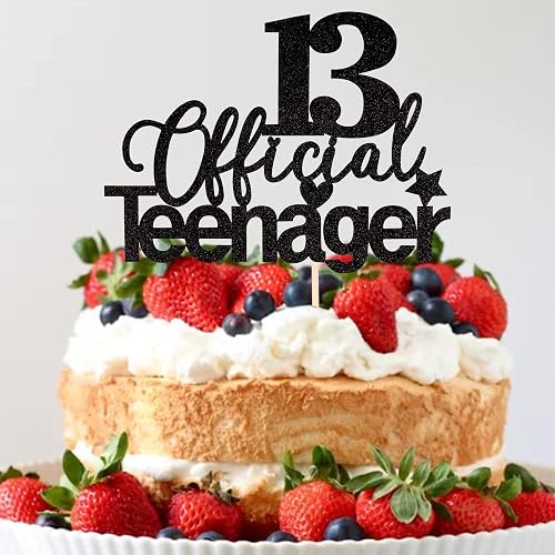 thumbnail image 2 of 1 PCS Happy 13th Birthday Cake Topper Glitter Cheers To 13 Years Birthday Cake Pick Official Teenager 13 Fabulous Cake Decoration For Happy 13th Birthday Theme Party Decorations Supplies Blue 2 of 12