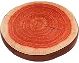 Round Wood Tree Soft Plush Chair Seat Cushion Stump Shaped Pillow (Wood, 32x32x4.5CM)