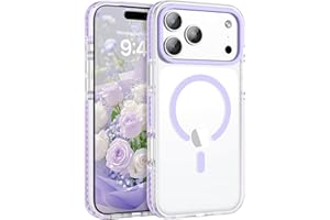 DOMAVER Magnetic Case for iPhone 17 Pro Max 6.9",[Compatible with Magsafe] Cute Crystal Clear Transparent Slim Military Grade