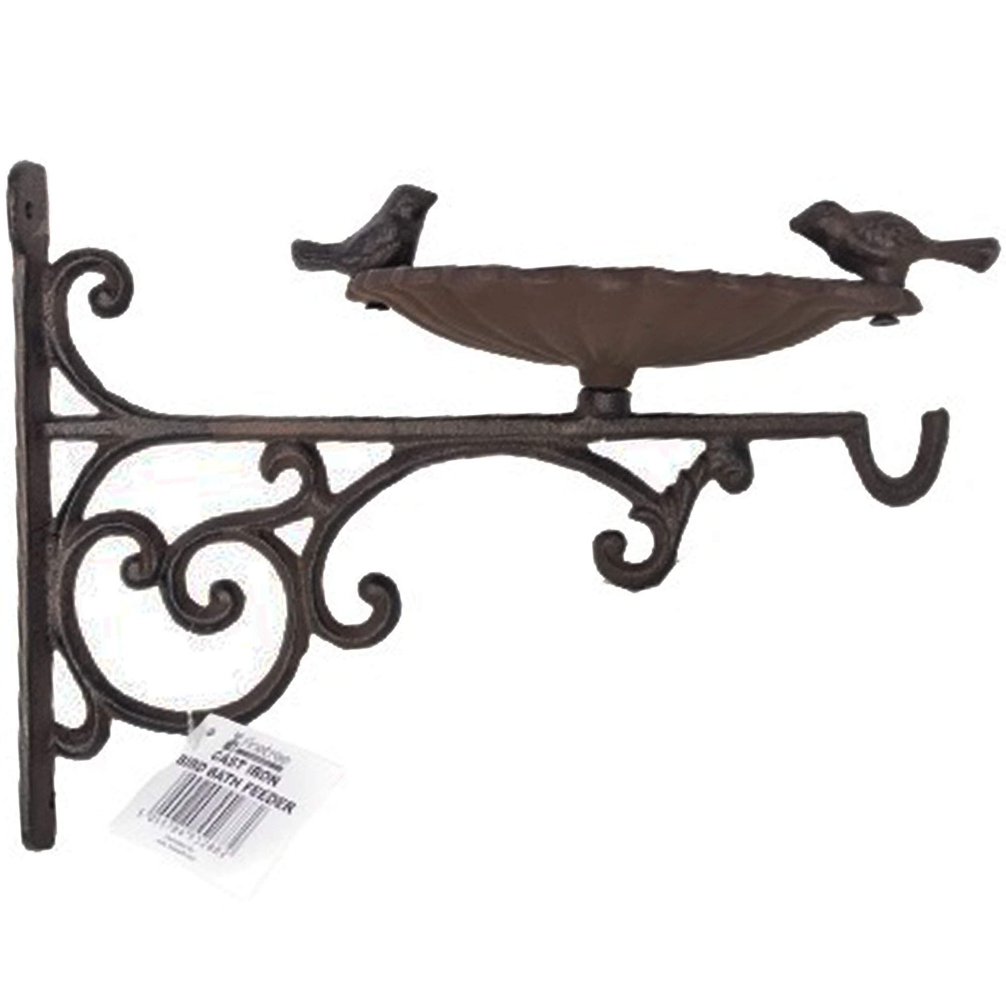 Iron Bird Bath & Feeder Garden Decor Wall Mounted Birdbath birds Bath