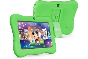 Contixo 7" Kids Tablet – V9A 32GB Android Tablet for Ages 3–7, Parental Controls, Pre-Loaded Exclusive 50 Disney Storybooks, WiFi, Kid-Proof Case with Kickstand, Back to School Gift, Green