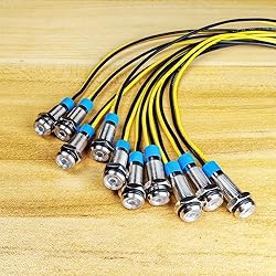 Gebildet 10pcs 6mm LED Metal Indicator Light