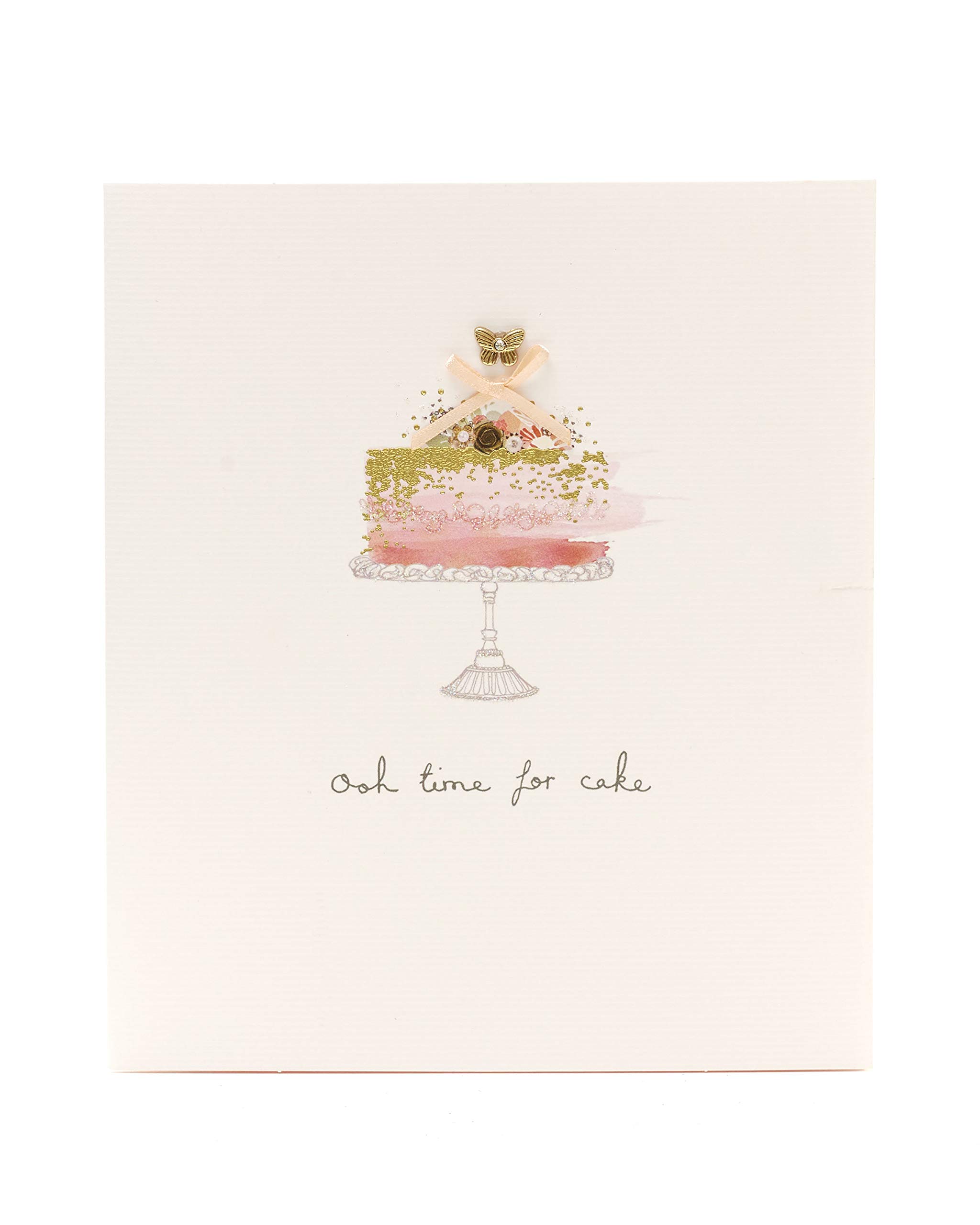 UK Greetings Birthday Card for Her/Female/Friend with Envelope - Pretty Cake Design