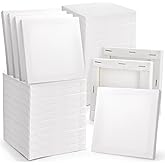Tosnail 36-Pack Mini Stretched Canvas Panels, 4 x 4 Inches Small Square Canvas Boards for Painting Party, Arts and Crafts