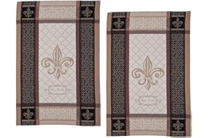 Kay Dee Designs Fleur De Lis Jacquard Kitchen Tea Towels, Set of 2 Belle Maison French Style Towels for Kitchen Dishtowels, Cooking, Baking, Fleur De Lis Kitchen Decor