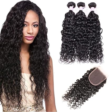 Iupin Brazilian Water Wave 3 Bundles 14 16 18 Inch With 12 Inch