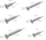 DDHOMIN 120 PCS Self Drilling Screws Flat Head M3.5 & M4.2 Stainless view 2