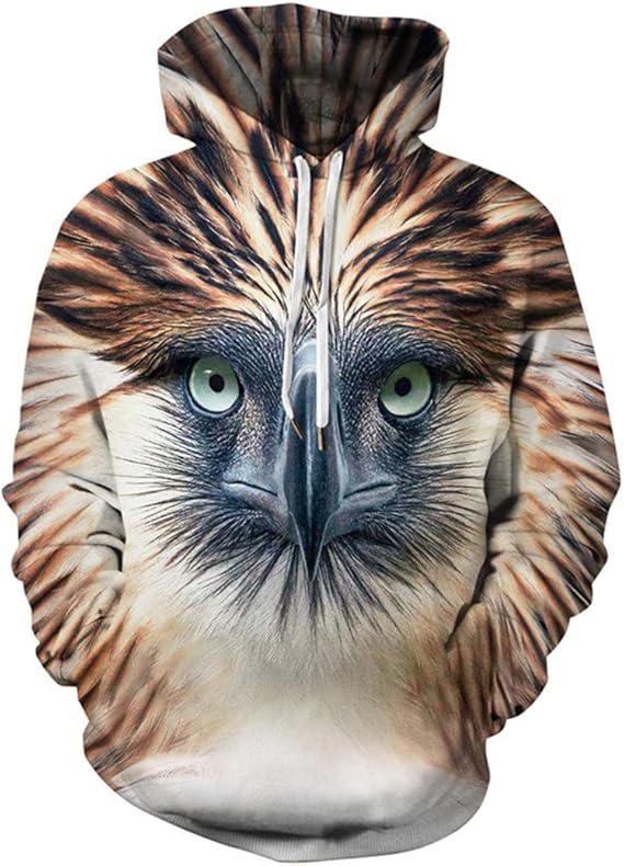 Night Walker Owl Hoodies Unisex Winter 3D Animal Hoodies Harajuku