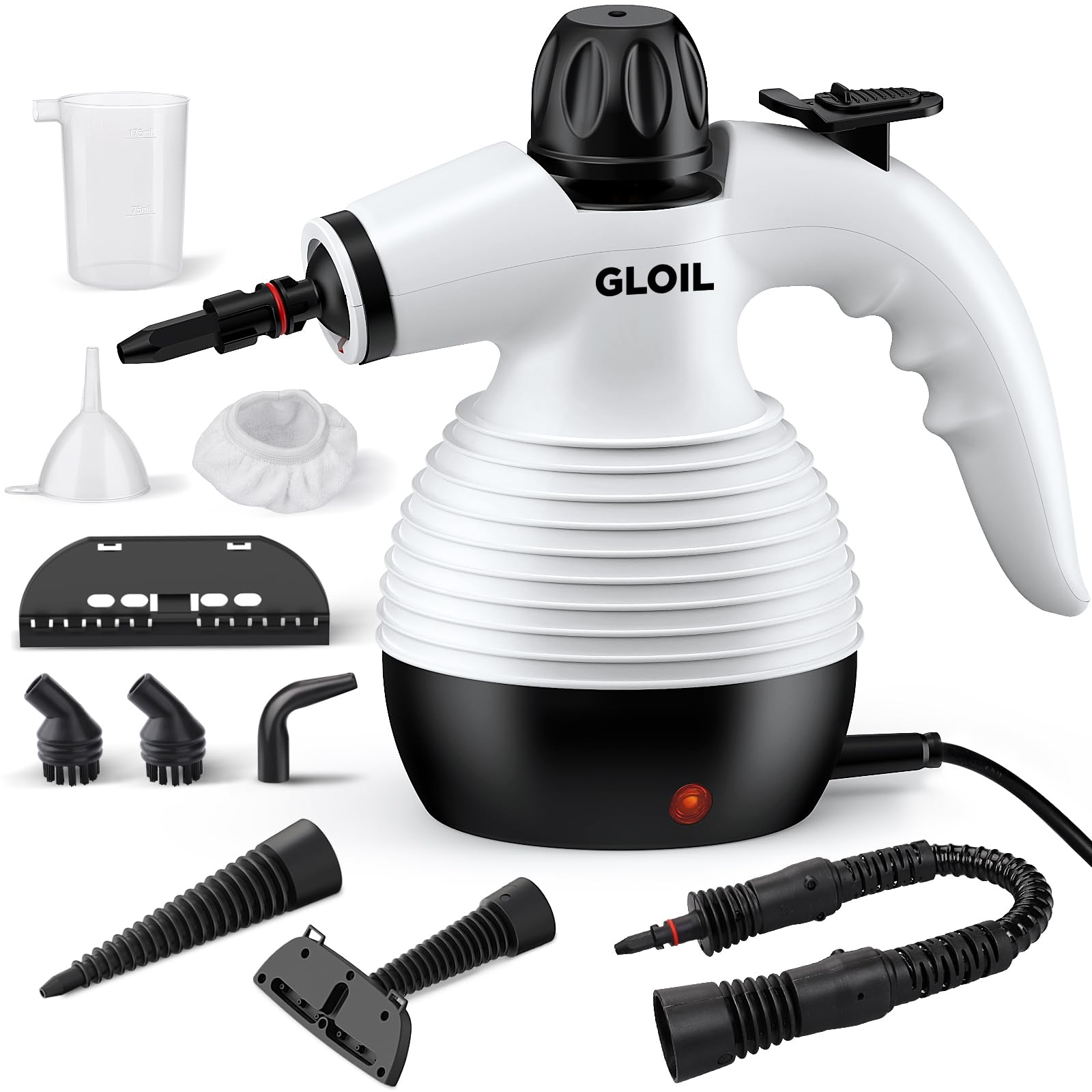 Photo 1 of GLOIL Handheld Steam Cleaner, Steamer for Cleaning, Multipurpose Portable Steam Cleaners for Home Use with Safety Lock and 10 Accessory Kit to Remove Grime, Grease, and More, Save Time and Effort