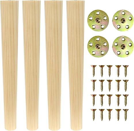 Amazon Co Jp Naturedesign テーブル脚 木製 テーパー脚 4本セット 高さ45cm ホーム キッチン