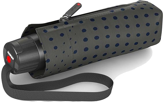 Knirps T.100 Small Duomatic Regenschirm, 23 cm, Bolero Olive (Grau / Blau), 94 cm