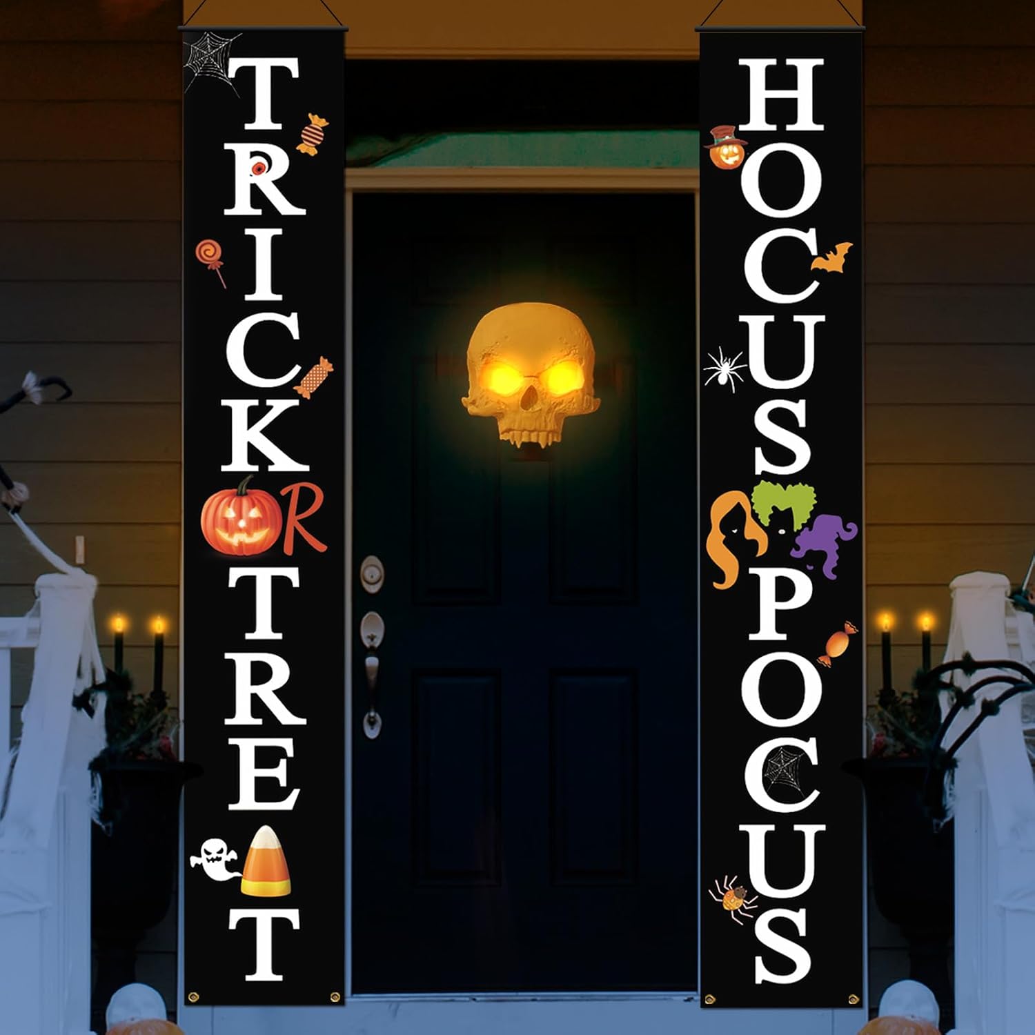 Yard Signs - Halloween Decorations Outdoor, Hocus Pocus Decorations Trick or Treat & Hocus Pocus Porch Signs Banners for Halloween Front Door Decor Indoor Yard for Halloween Porch Decor Hocus Pocus Party Supplies, Set of 2