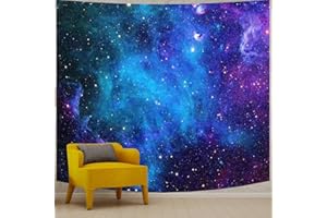 Apdidl Galaxy Tapestry for Bedroom Aesthetic Space Blue Night Starry Sky Stars Universe Tapestry Mysterious Nebula Wall Hanging Backdrop Room Decor for Bedroom Living Room (51'' x 60'')