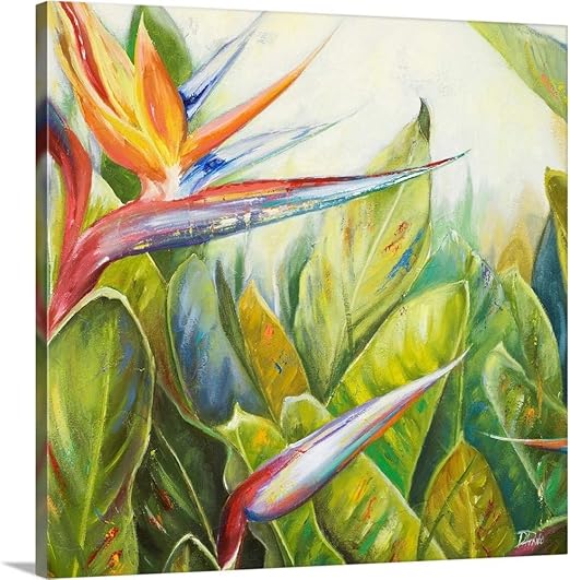 Amazon Com Bird Of Paradise Ii Canvas Wall Art Print 24 X24 X1 25 Posters Prints