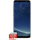Samsung Galaxy S8 Smartphone BUNDLE (5,8 Zoll Touch-Display, 64GB interner Speicher, Android) - Midnight Black + Samsung Evo Plus 128 GB Speicherkarte [Exklusiv Bei Amazon] - Deutsche Version