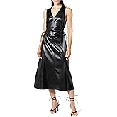 The Drop Women's Sabi Vegan Leather Cutout Midi Dress